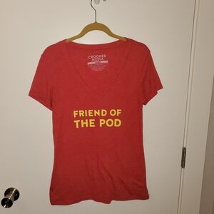 𝅺CROOKED Media "Friend of the Pod" v-neck t-shirt